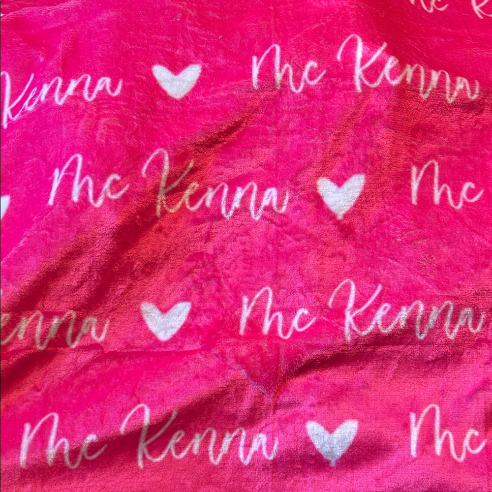 Pink Personalized McKenna blanket
